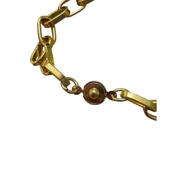 Gold Tone Chain Bracelet, NEW, 8”, Paper Clip Chain, Handmade - Picture 2 of 3